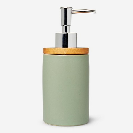 Green ceramic soap dispenser