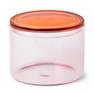 Pink transparent glass jar