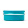 Blue metal travel container