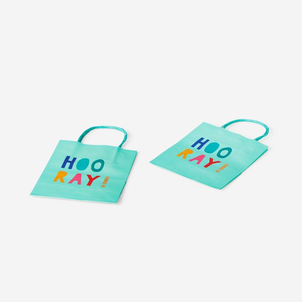 Turquoise hooray gift bags