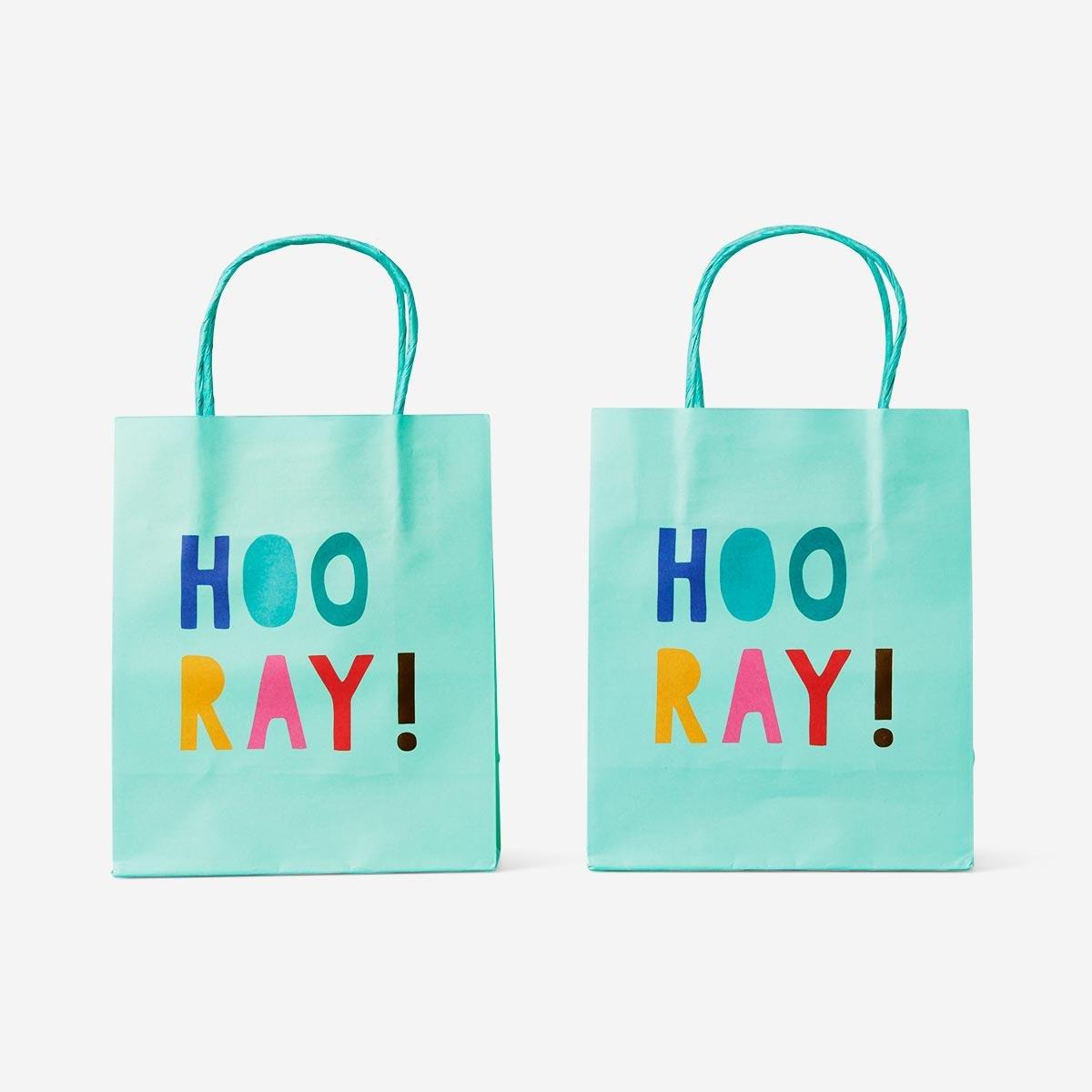 Turquoise hooray gift bags