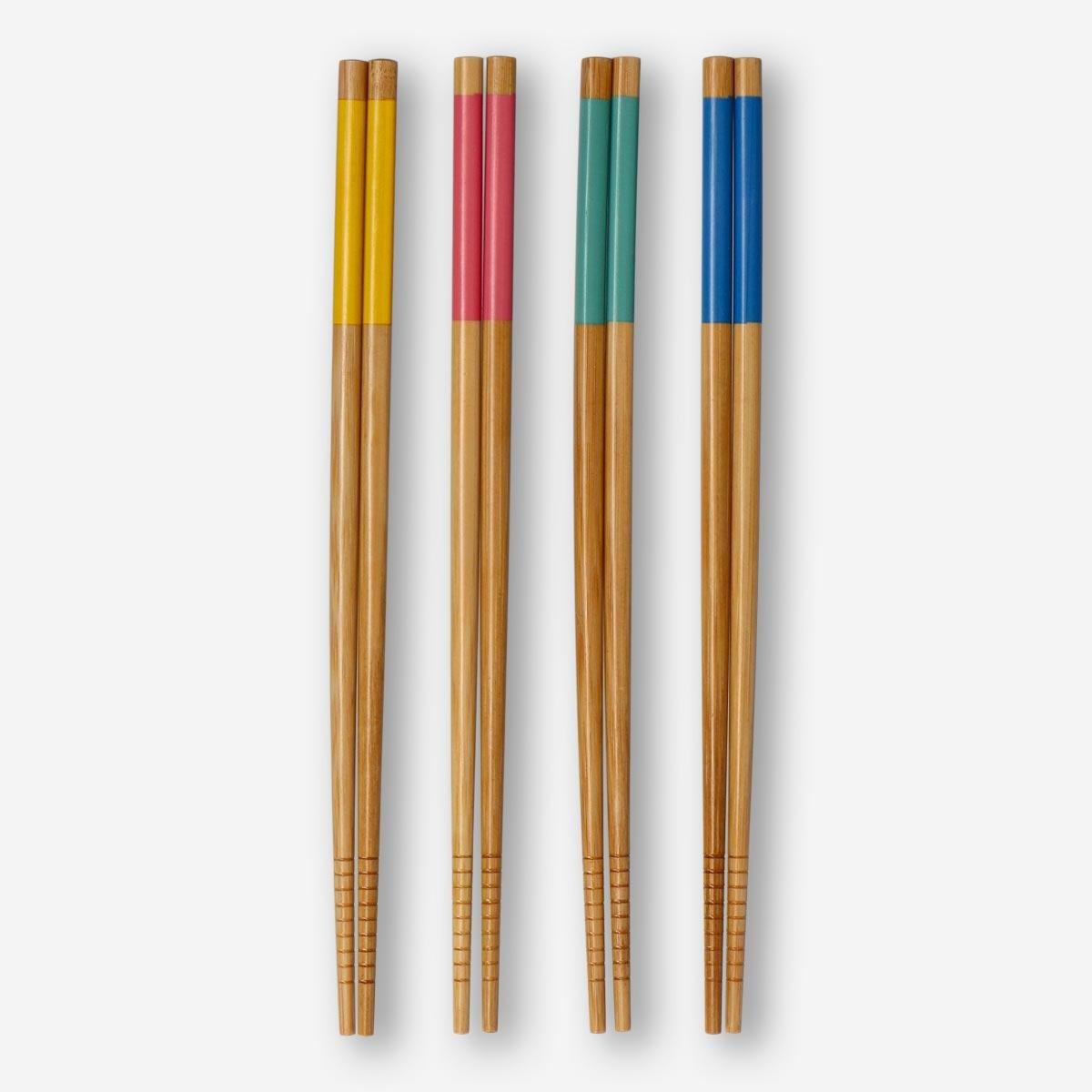 Multicolour bamboo chopsticks set