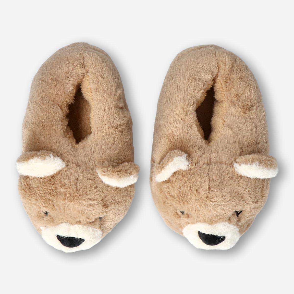 Beige soft bear slippers. size 34-35