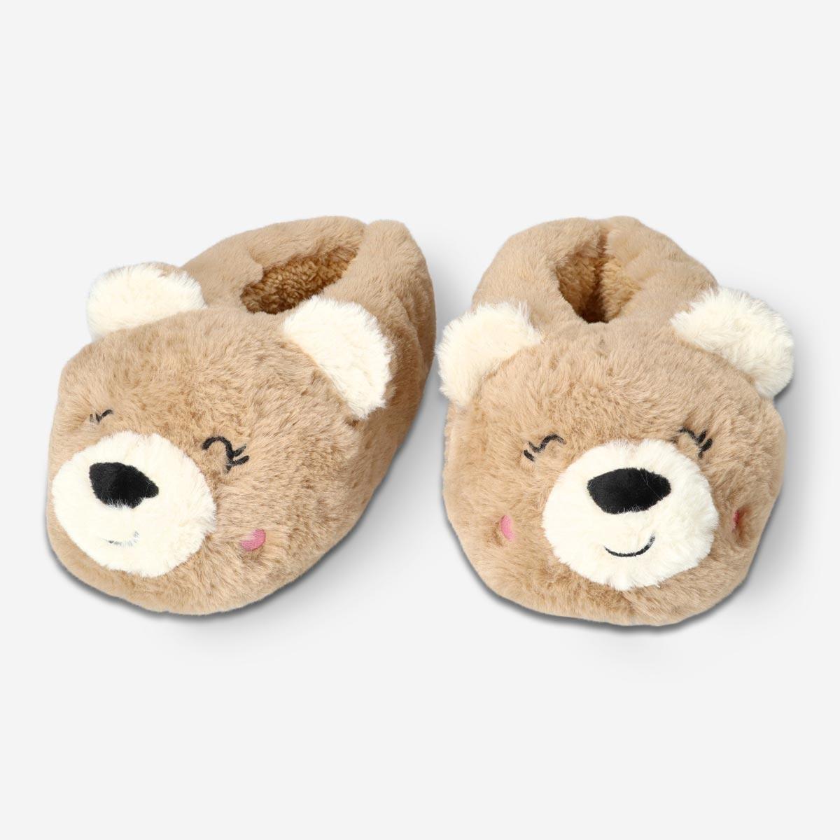 Beige soft bear slippers. size 34-35