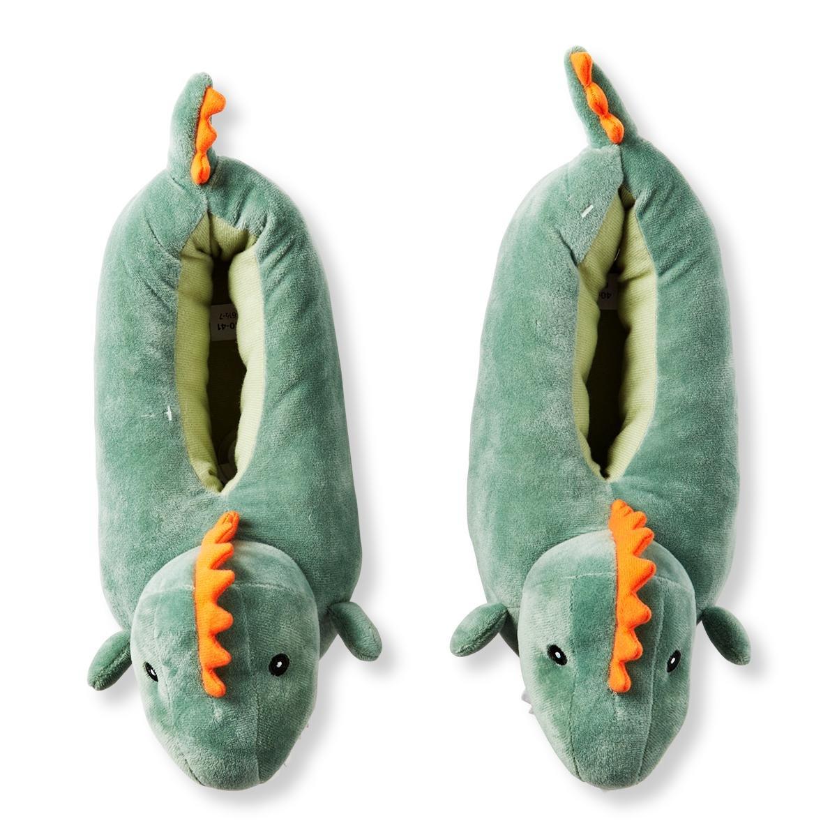 Green dinosaur plush slippers. size 38/39