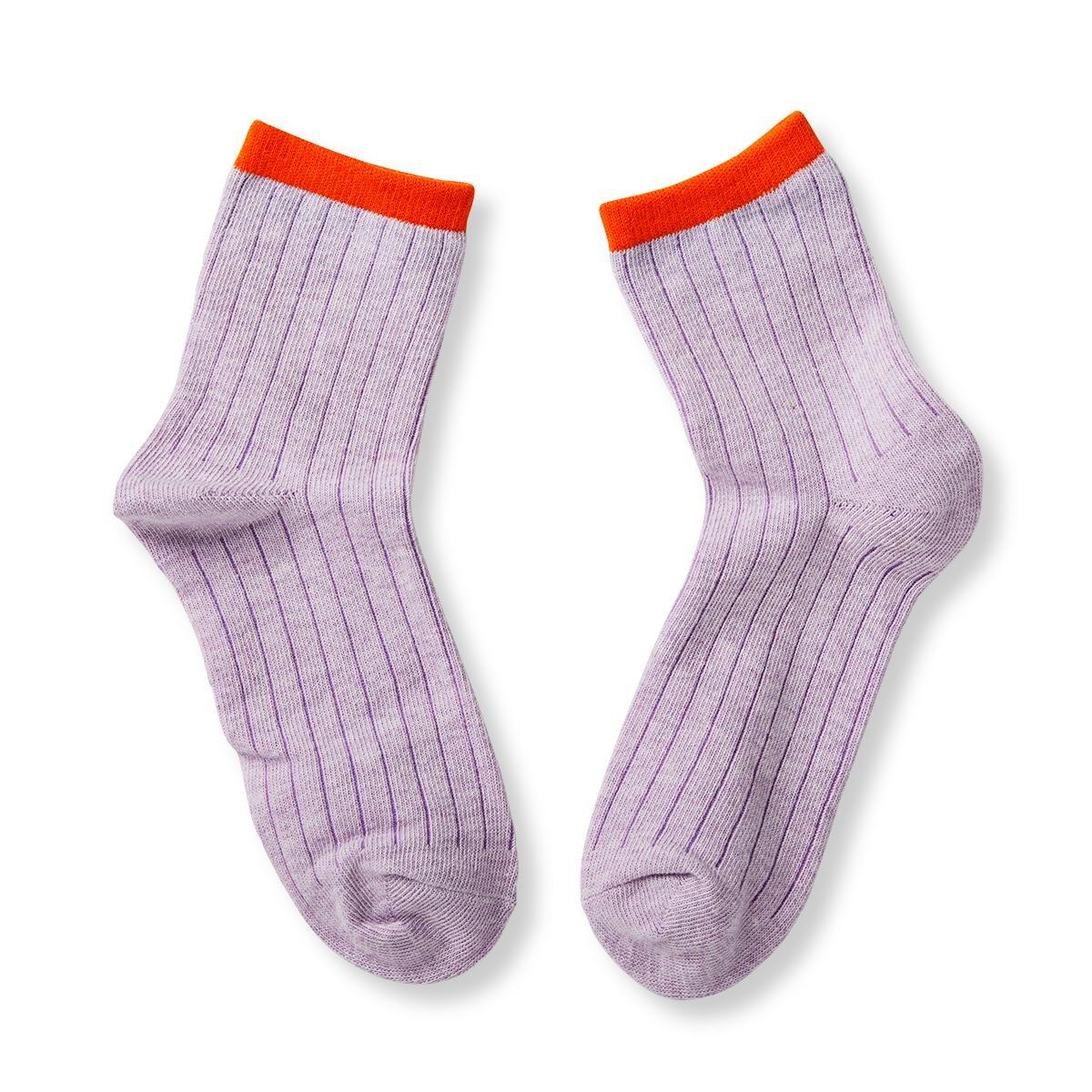 Orange top purple socks. size 36-38