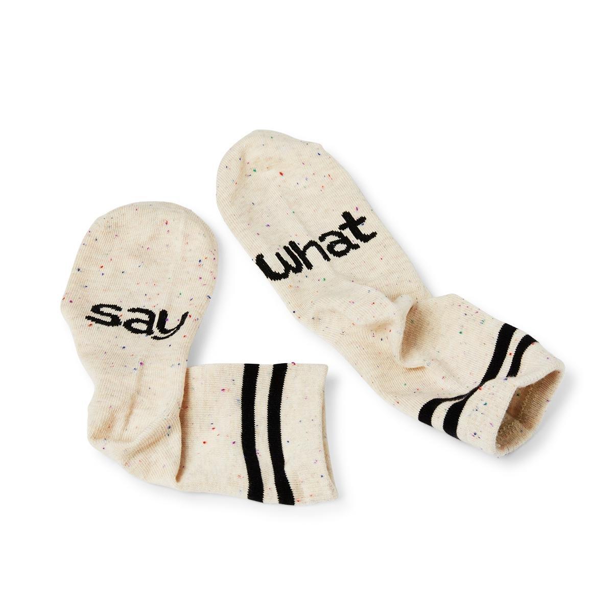 Beige say what socks. size 39-41