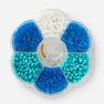 Blue box of glass beads