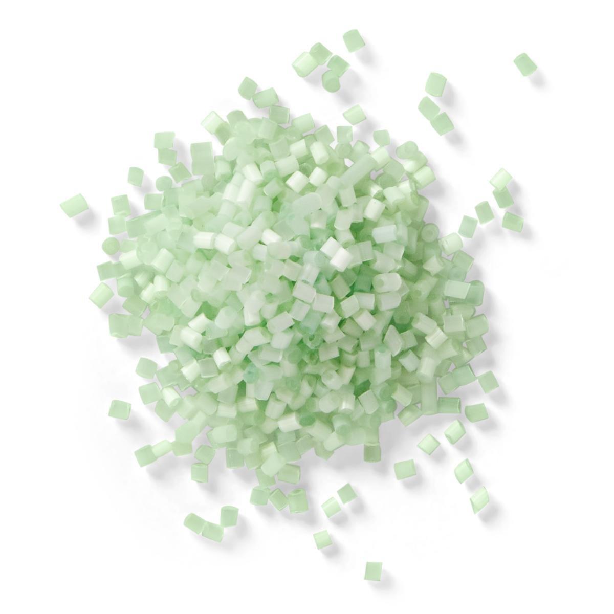 Green glass beads