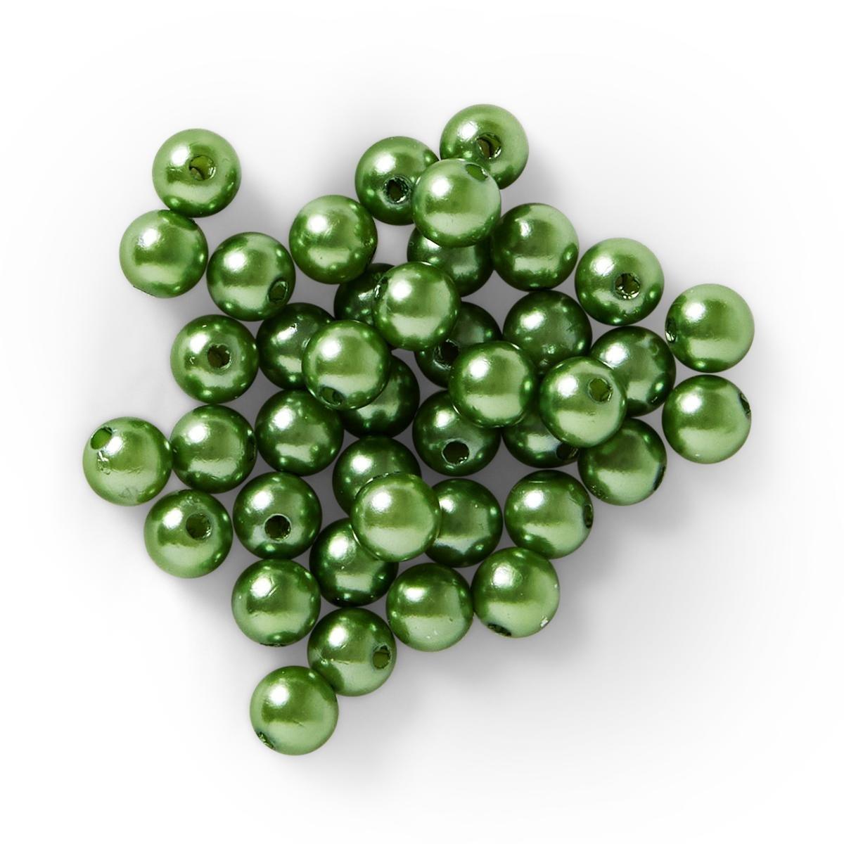 Green plastic beads