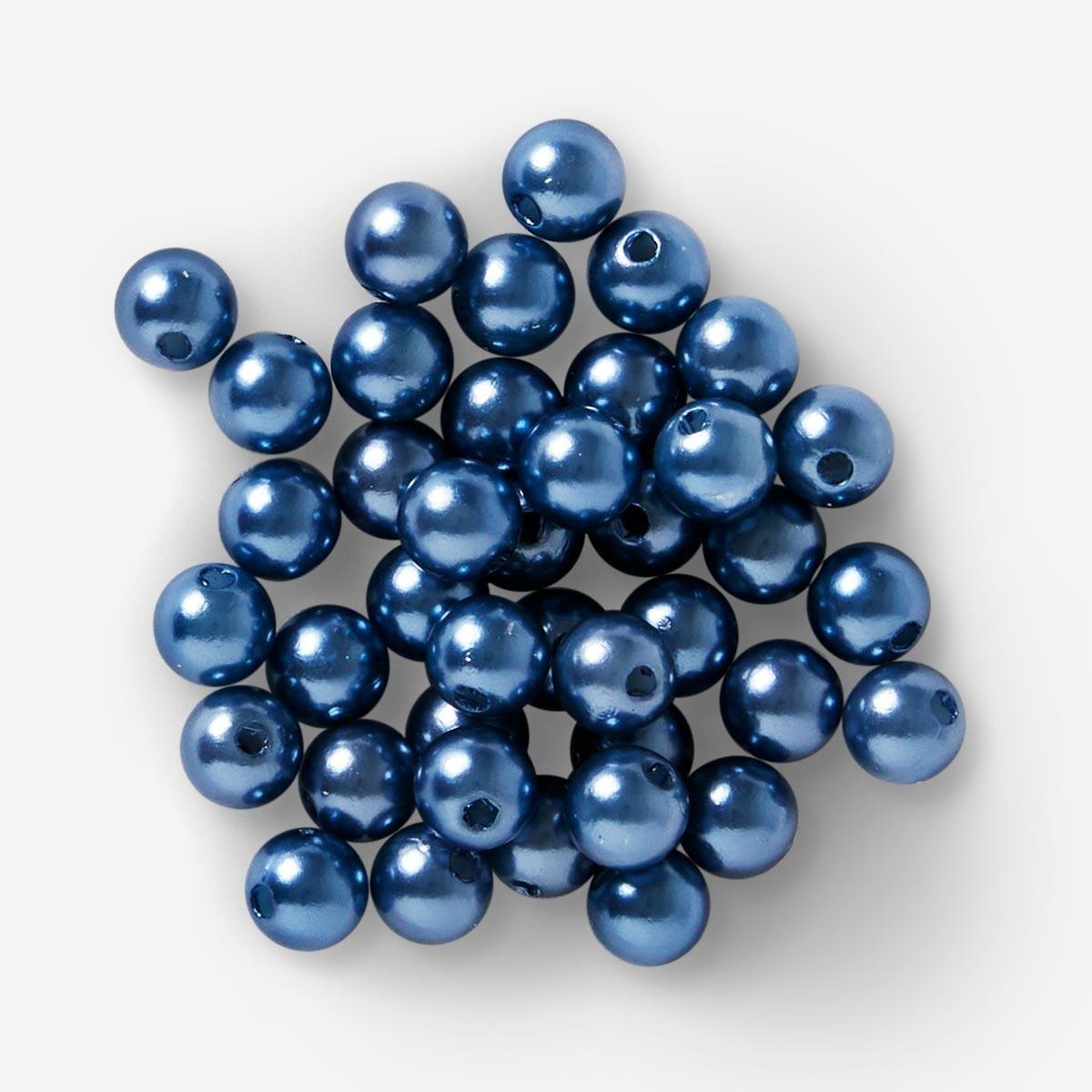 Blue plastic beads