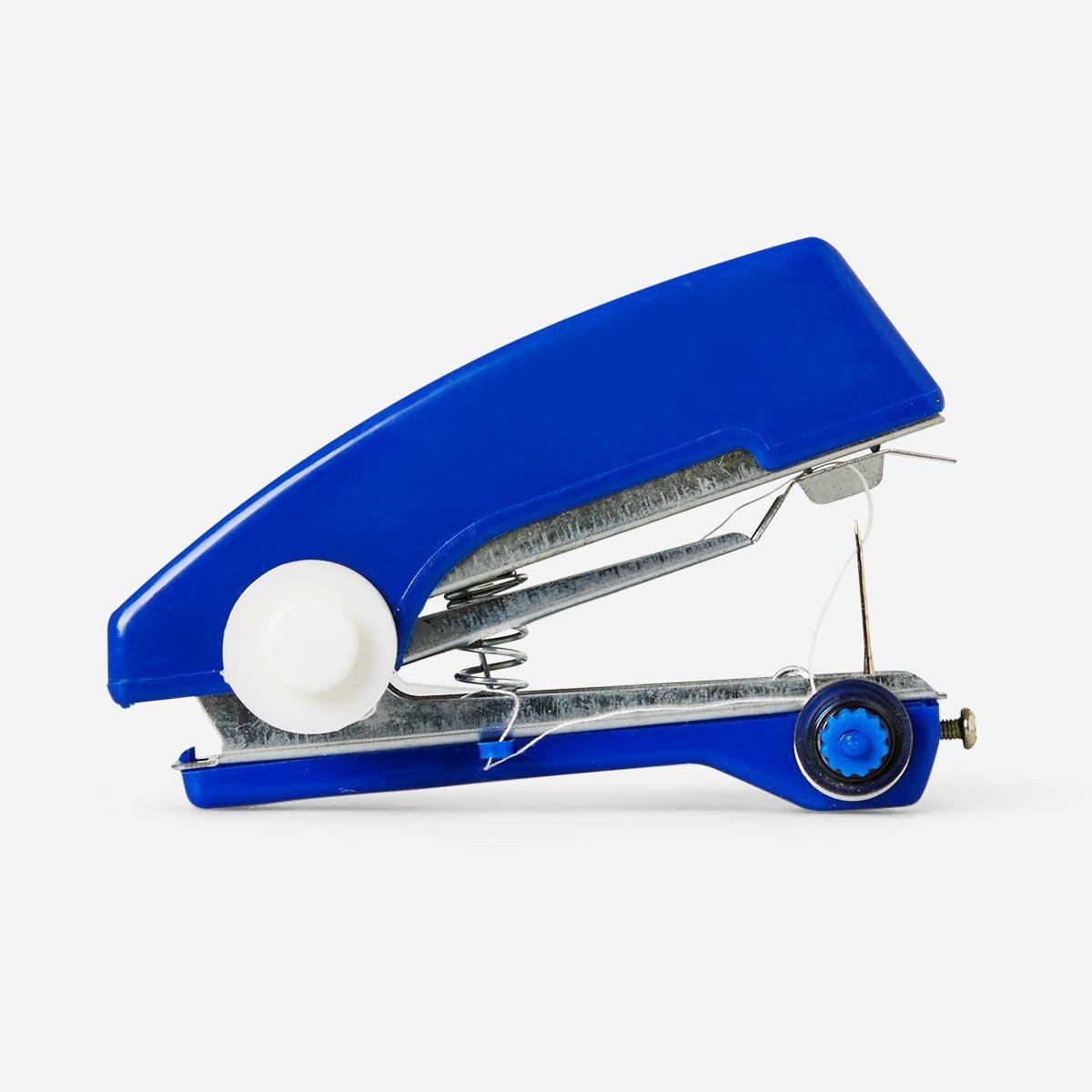 Blue handheld sewing machine