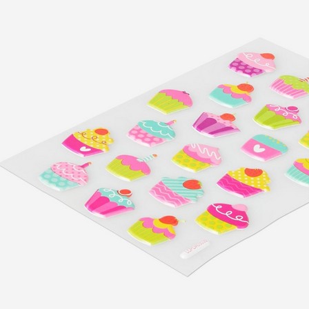 Multicolour thick cupcake stickers