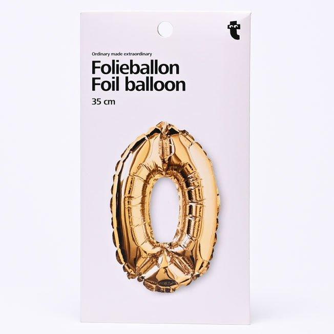 Gold number 0 foil balloon