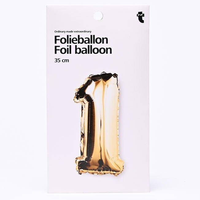 Gold 1 shaped aluminium balloon