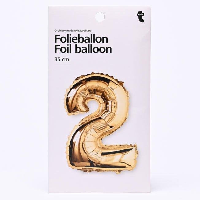 Gold 2 shaped aluminium balloon