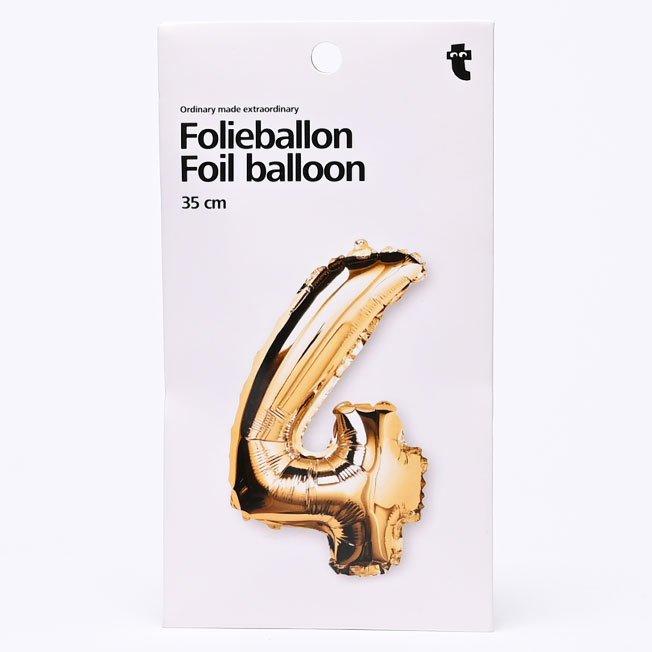 Gold 4 shaped aluminium balloon