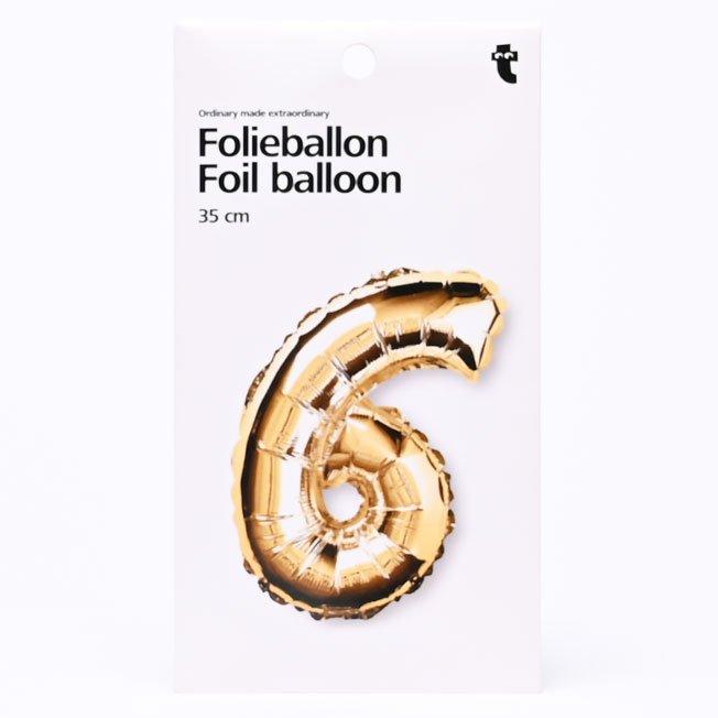 Gold 6 shaped aluminium balloon