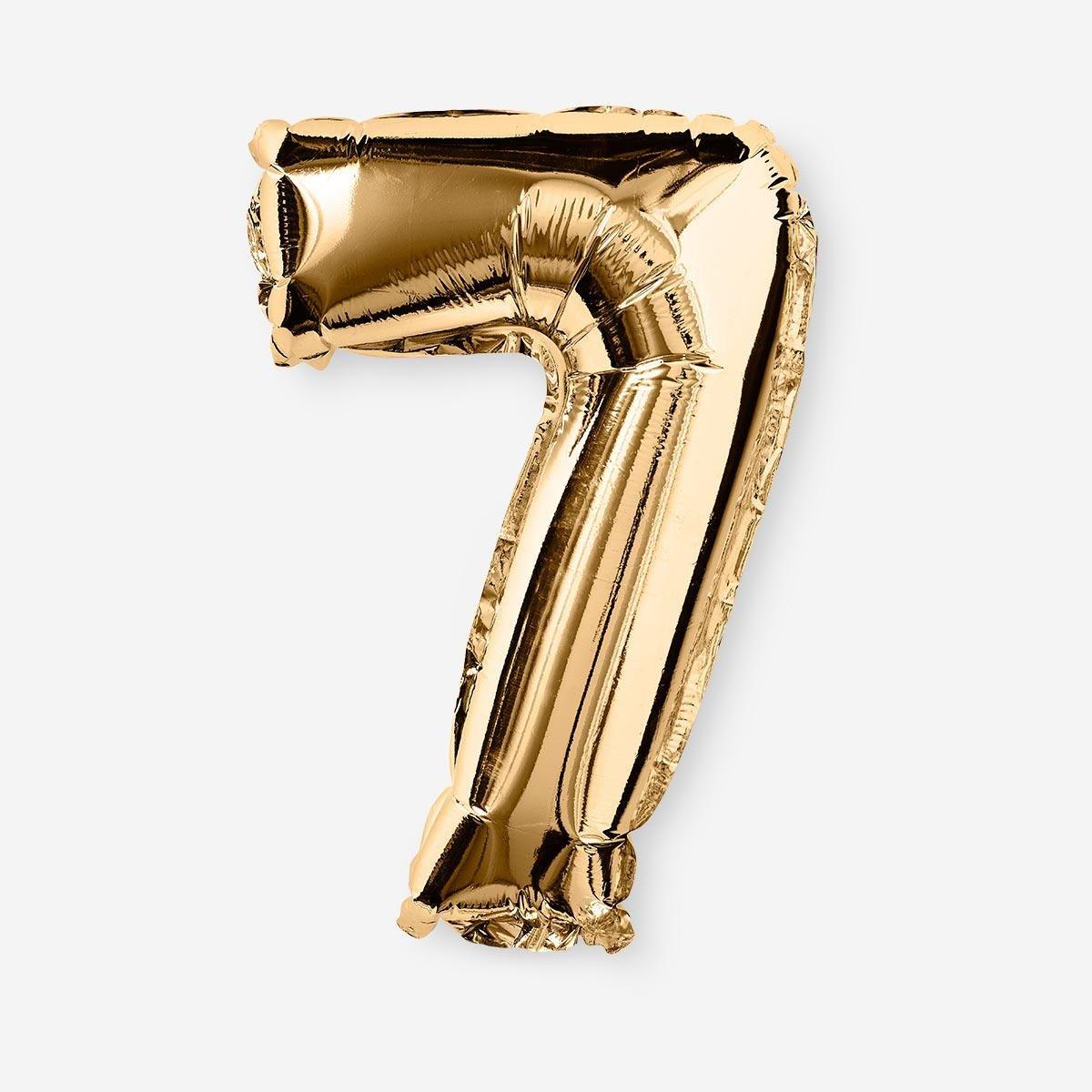 Gold 7 shaped aluminium balloon