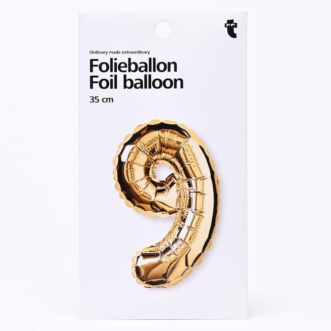 Gold 9 shaped aluminium balloon