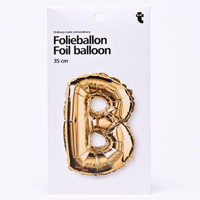 Gold B shaped aluminium balloon