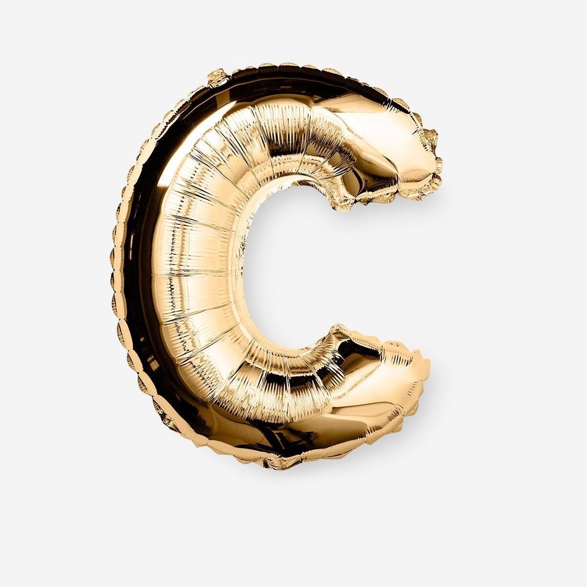 Gold C shaped aluminium balloon