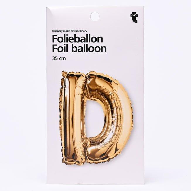 Gold D shaped aluminium balloon