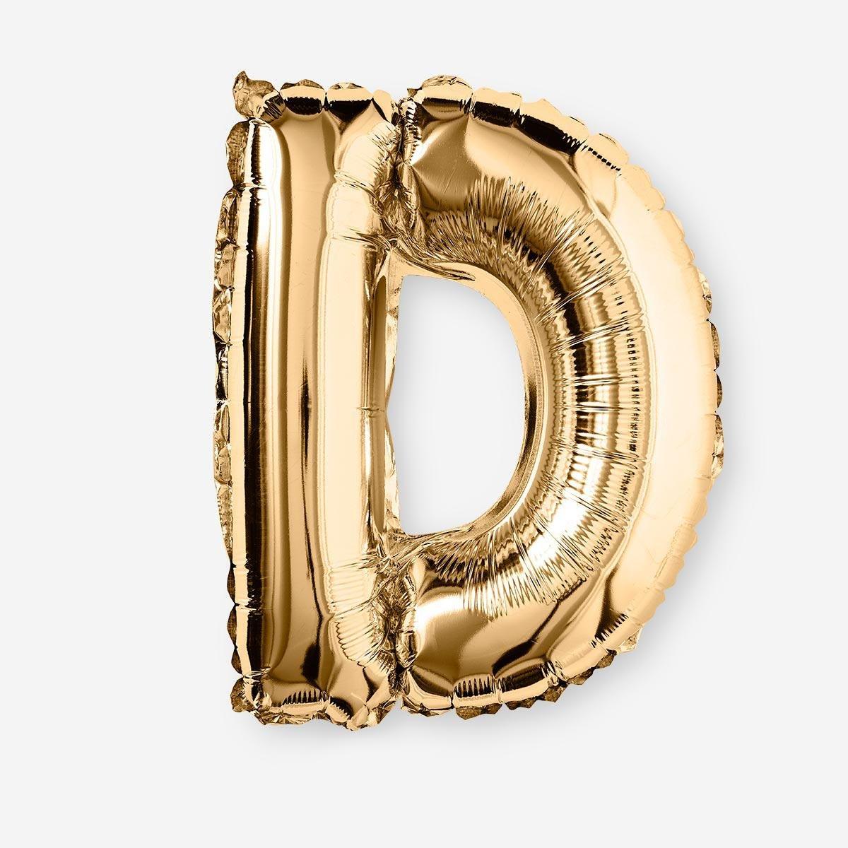 Gold D shaped aluminium balloon