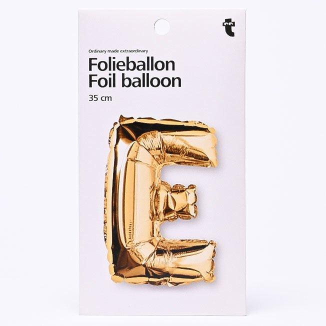 Gold E shaped aluminium balloon