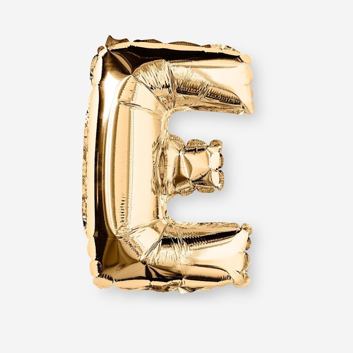 Gold E shaped aluminium balloon