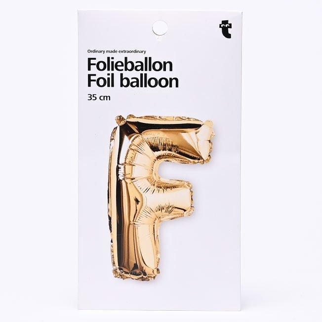 Gold F shaped aluminium balloon