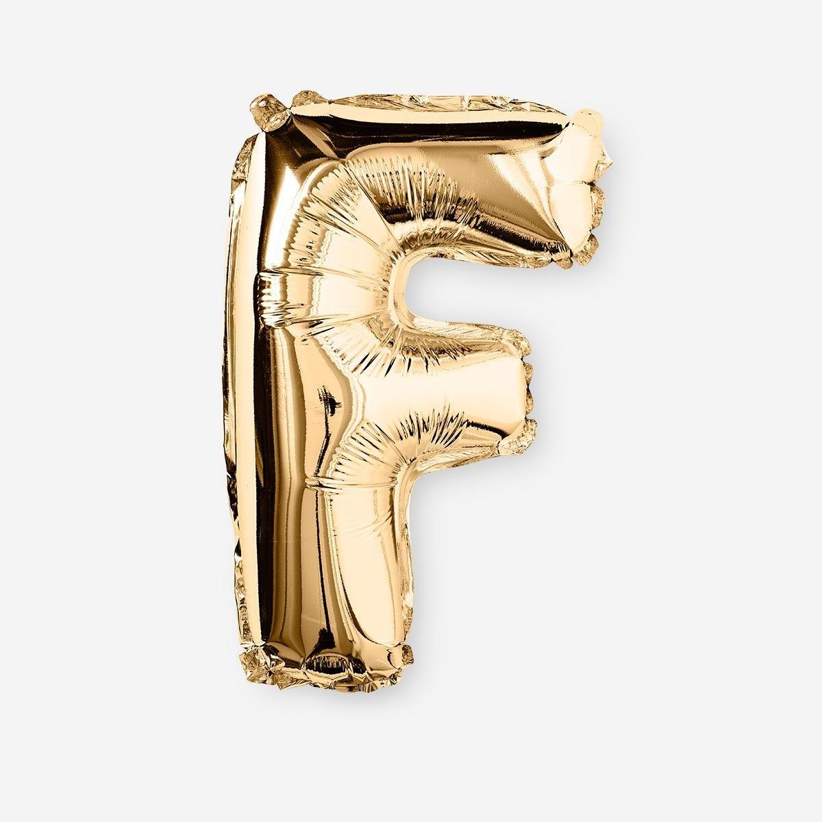 Gold F shaped aluminium balloon