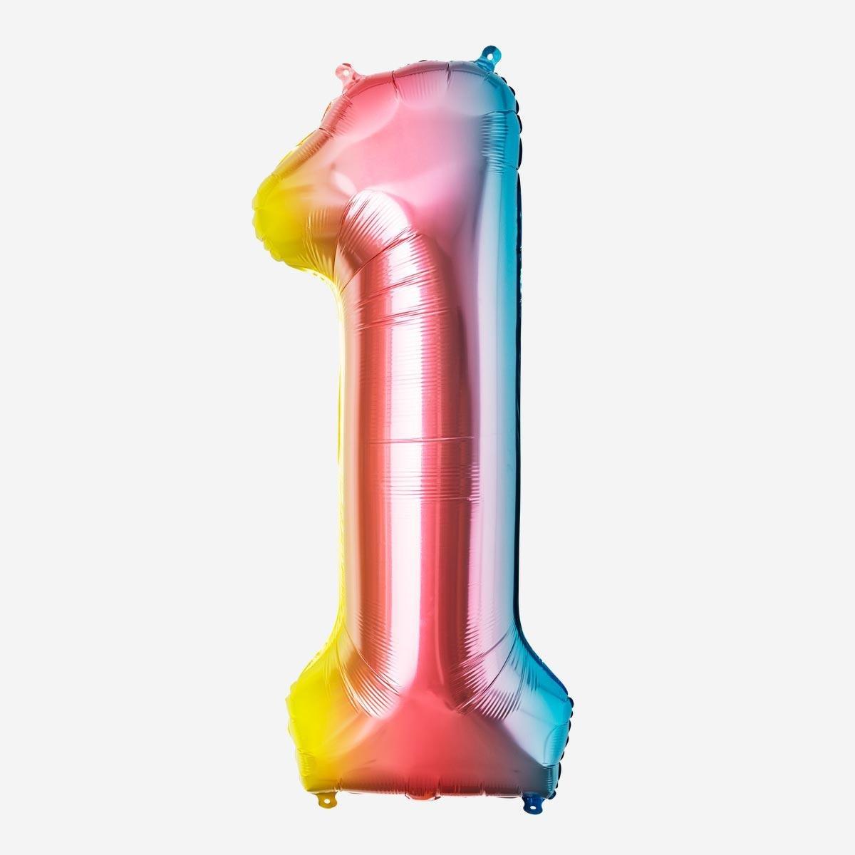 Multicolour number 1 foil balloon