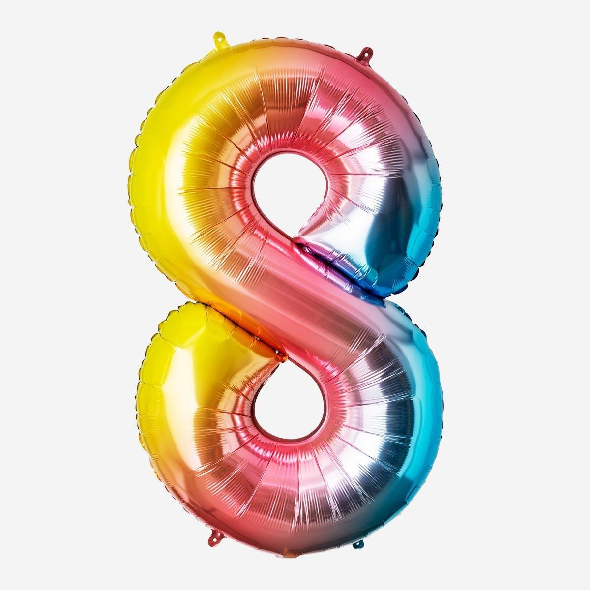 Multicolour number 8 foil balloon