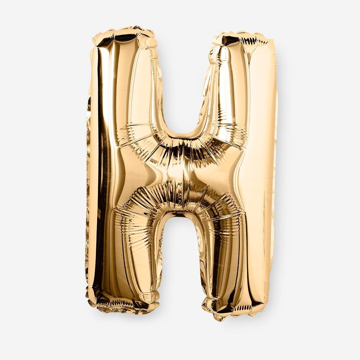 Gold H Foil balloon