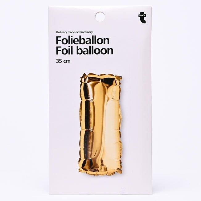 Gold I shaped aluminium balloon