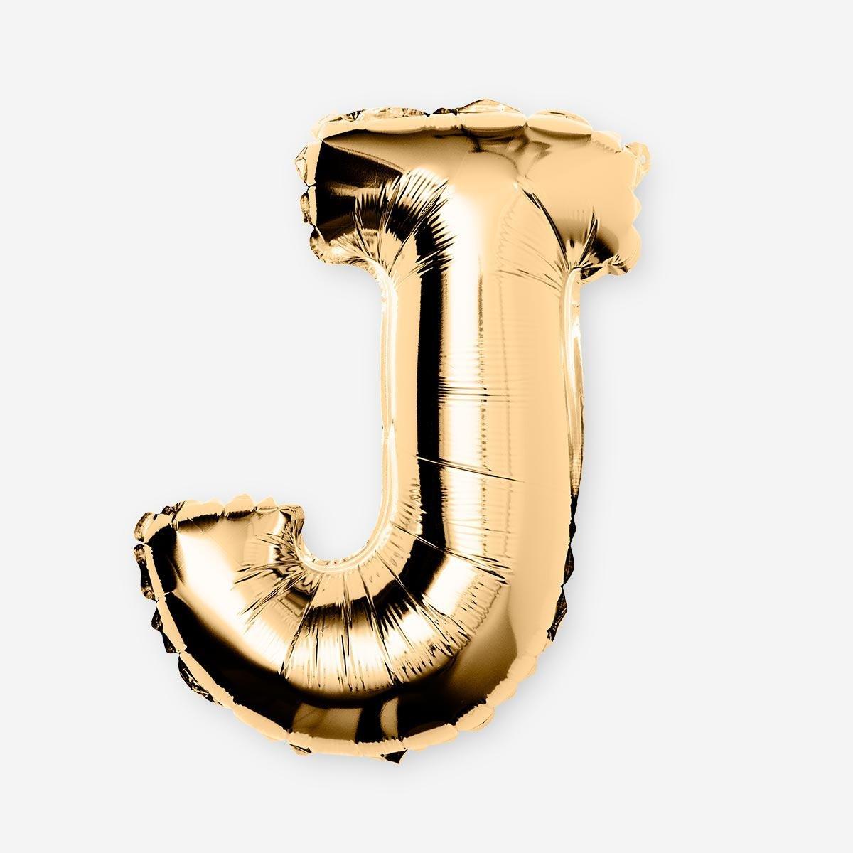 Gold J shaped aluminium balloon