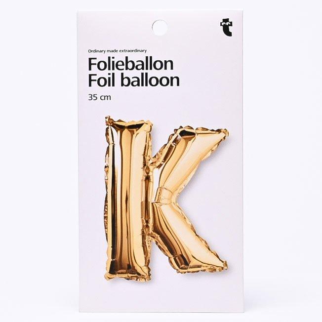 Gold K shaped aluminium balloon