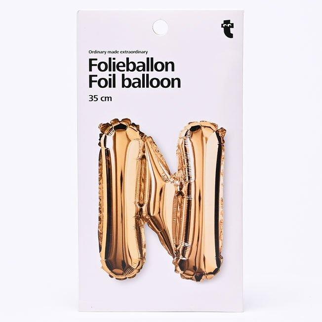 Gold N shaped aluminium balloon