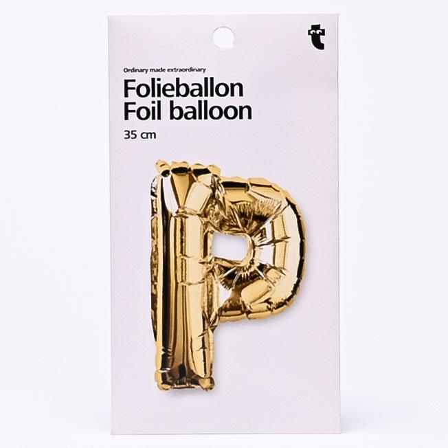 Gold P shaped aluminium balloon