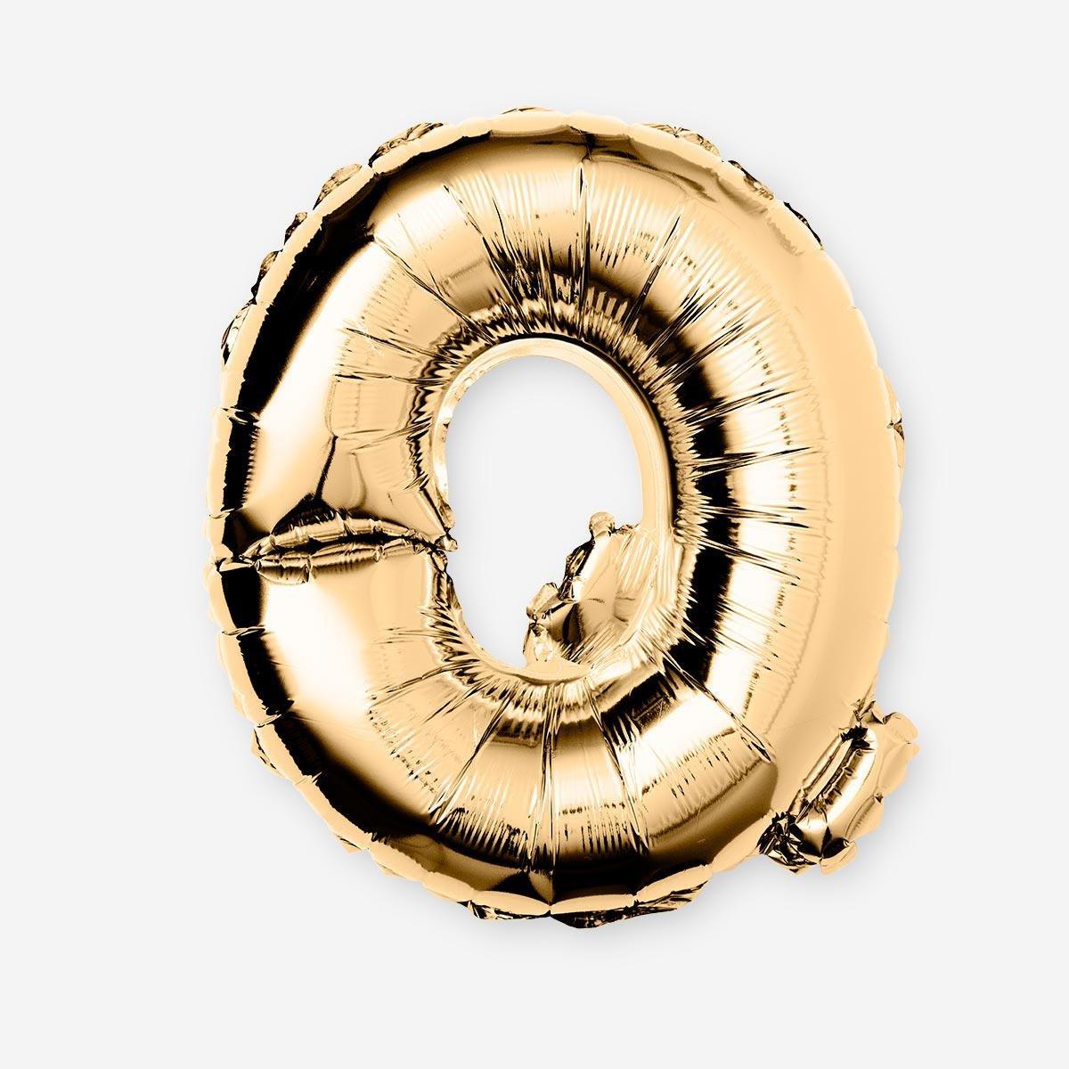 Gold Q shaped aluminium balloon