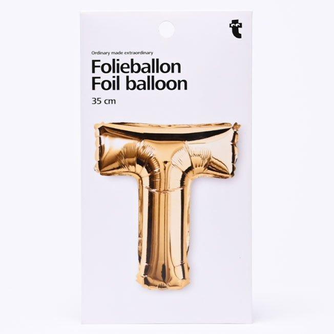 Gold T shaped aluminium balloon