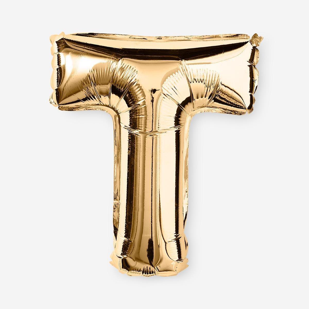 Gold T shaped aluminium balloon