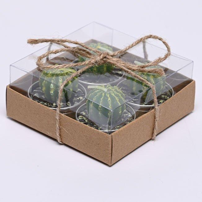 Green succulent candle
