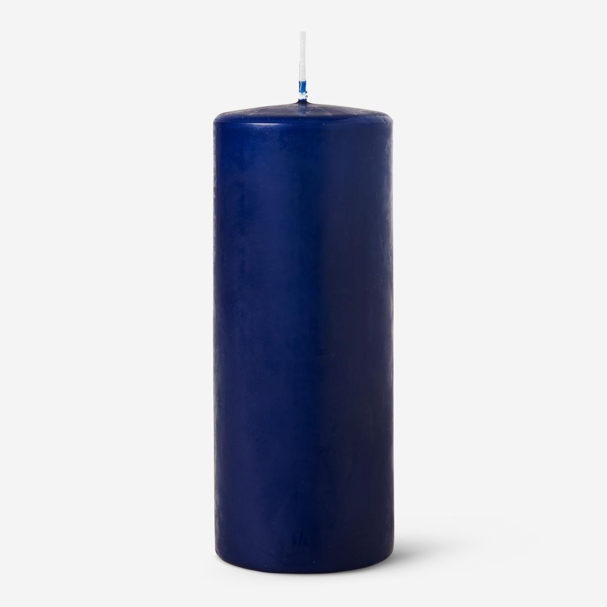 Navy pillar candle. 17 cm
