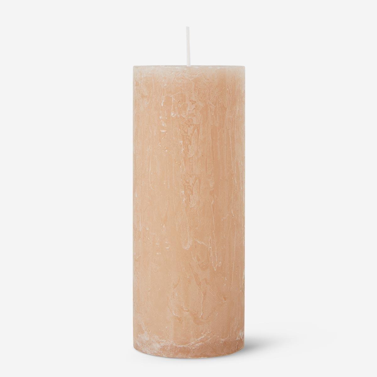 Beige pillar candle. 15 cm