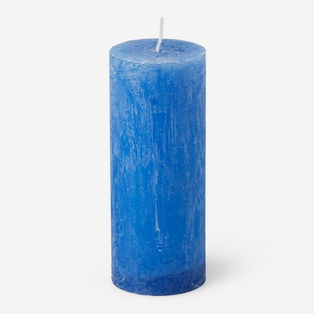 Blue pillar candle. 15 cm