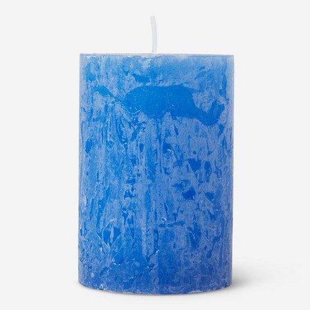 Blue pillar candle. 9 cm
