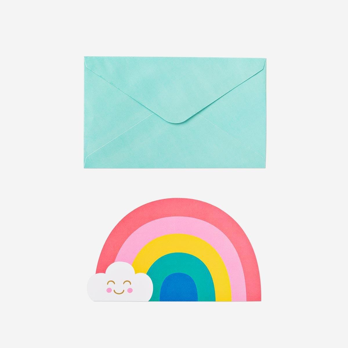 Rainbow birthday card invitation