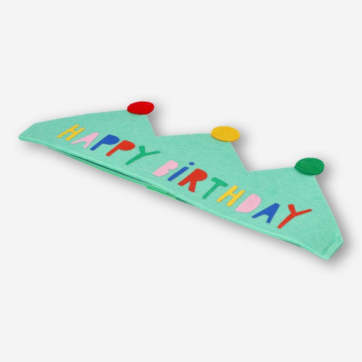 Green happy birthday headband